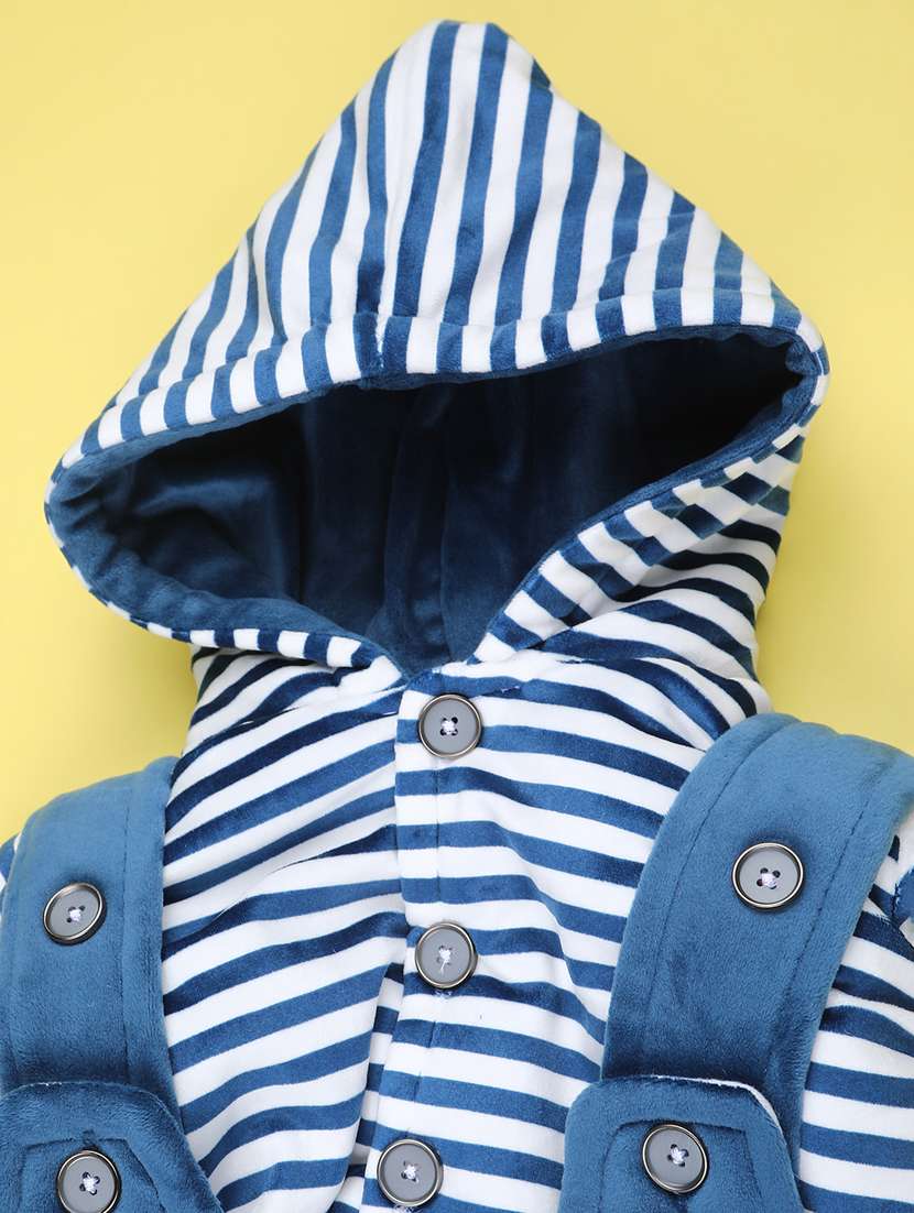 kids striped long sleeve winterwear dungaree set - 22217170 -  Standard Image - 2