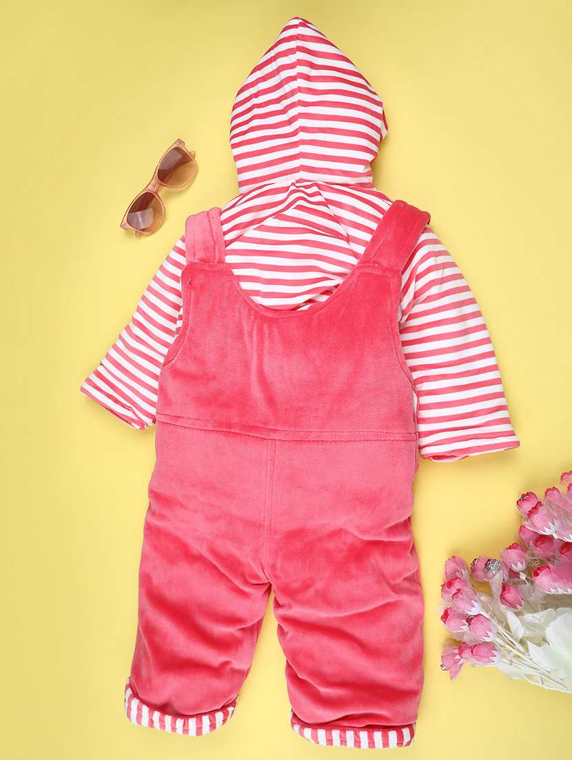 kids striped long sleeve winterwear dungaree set - 22217171 -  Standard Image - 2