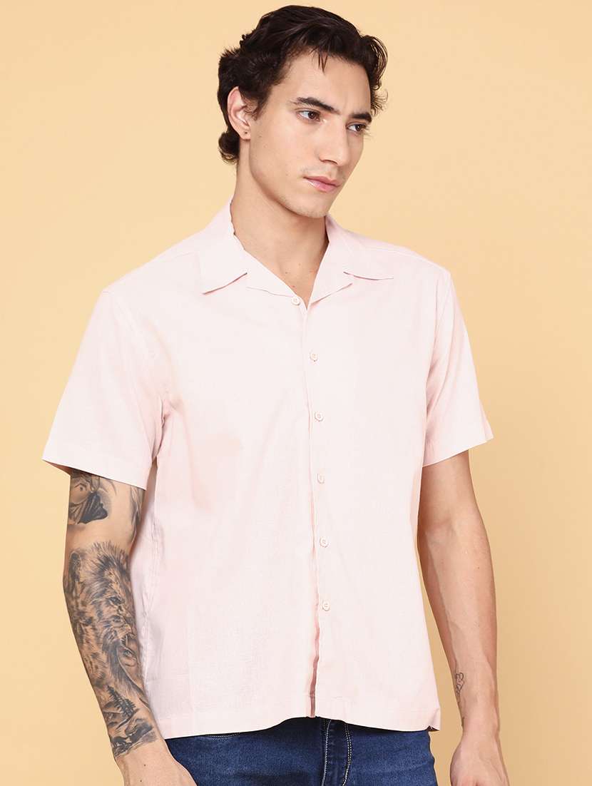 men pink cotton casual shirt - 22217211 -  Standard Image - 2