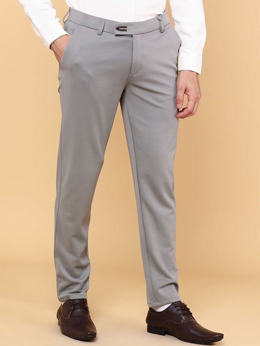 men grey cotton chinos casual trouser - 22217237 -  Standard Image - 2