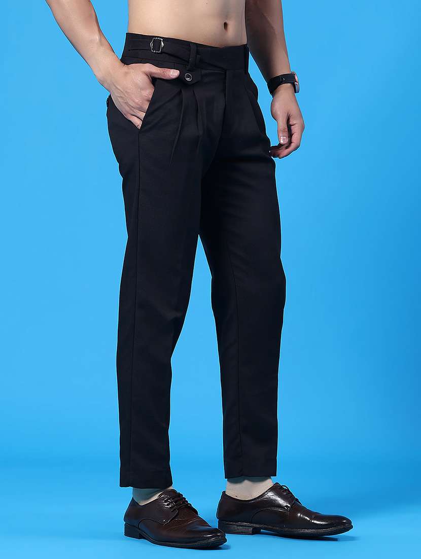 black cotton pleated trousers formal - 22217239 -  Standard Image - 2
