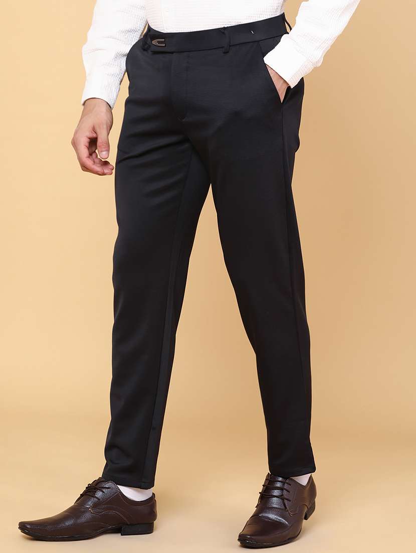 men black cotton chinos casual trouser
