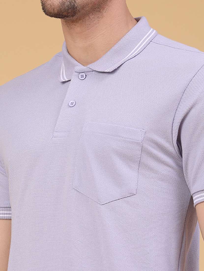 men solid short sleeve regular fit polo t-shirt - 22217340 -  Standard Image - 2