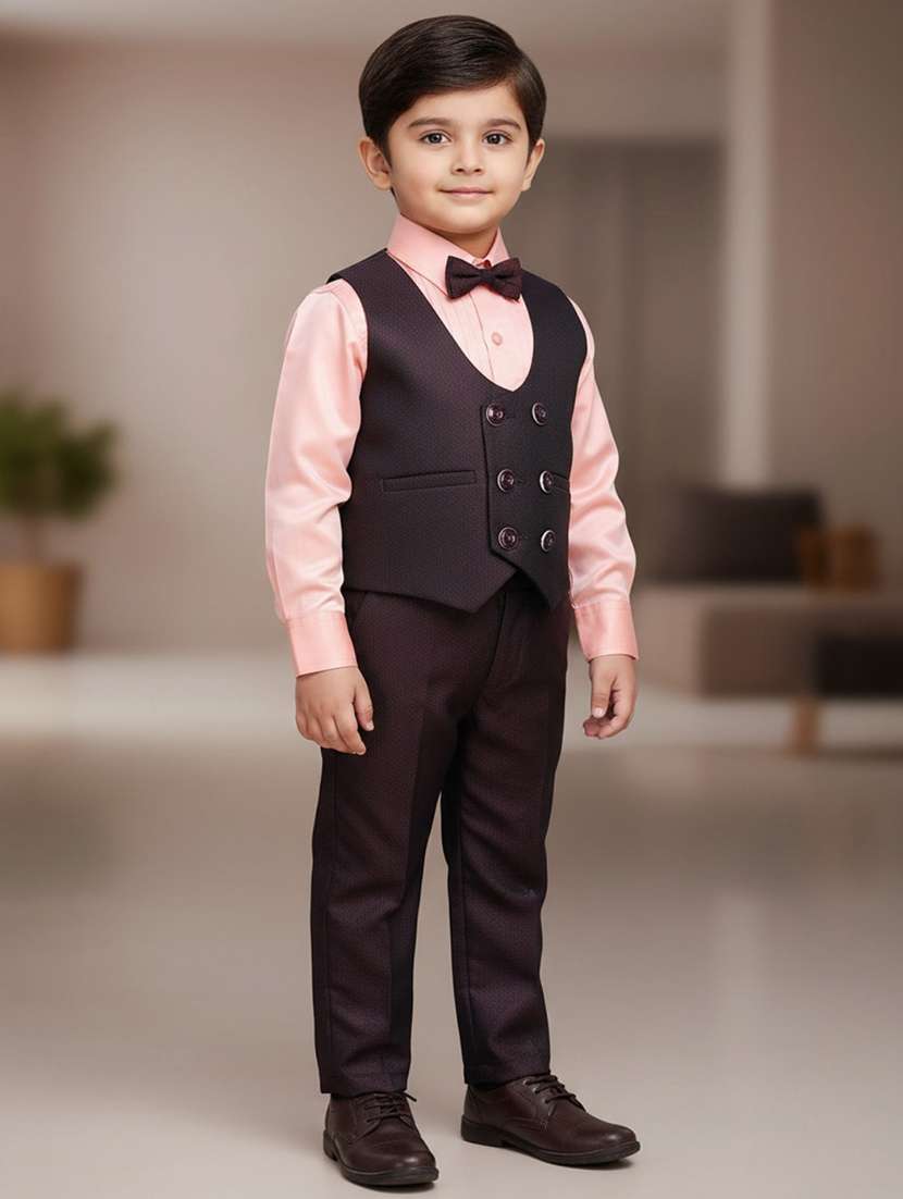 maroon cotton suit set jackets & coat - 22217380 -  Standard Image - 2