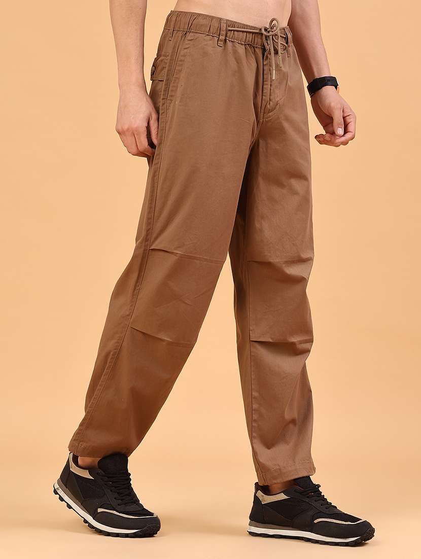 men solid mid rise parachute casual trouser - 22217387 -  Standard Image - 2