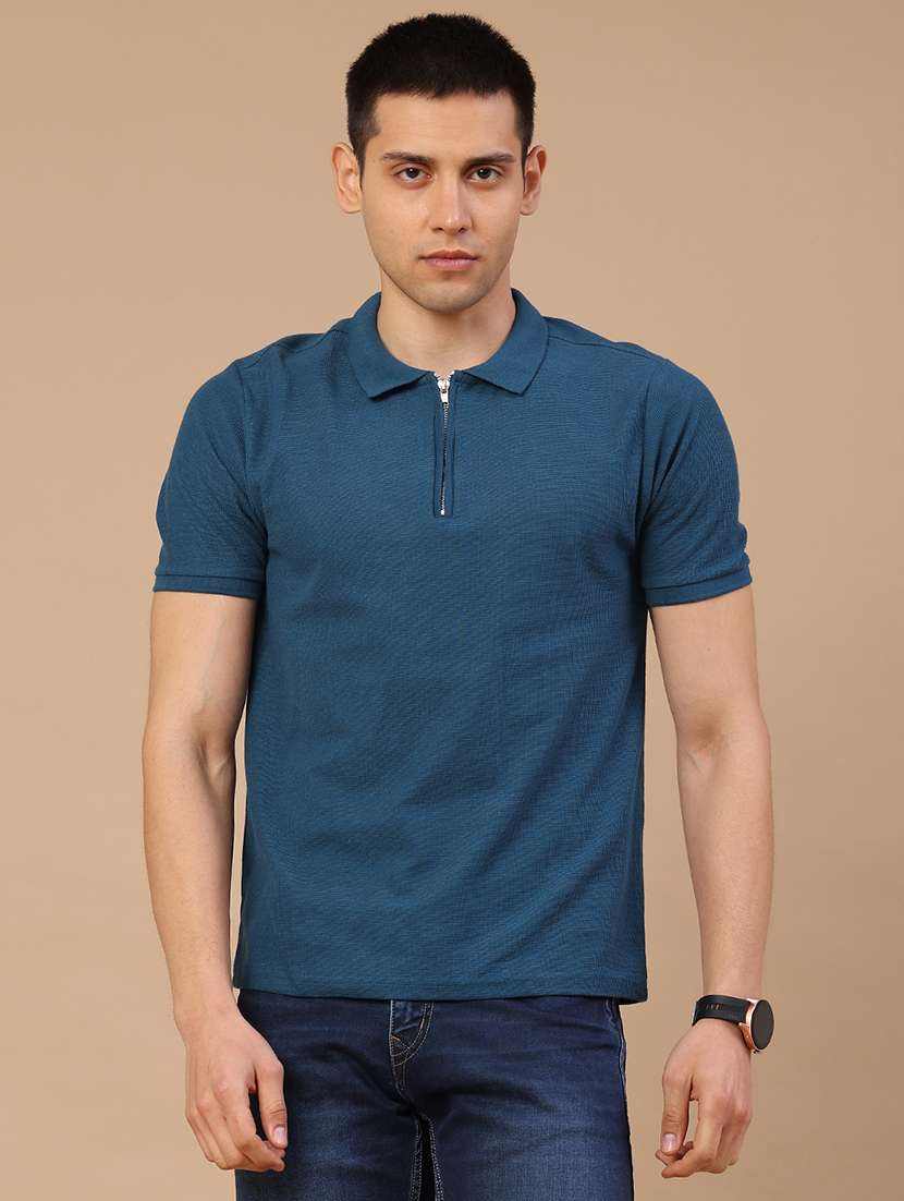 men self design short sleeve slim fit polo t-shirt - 22217430 -  Standard Image - 2