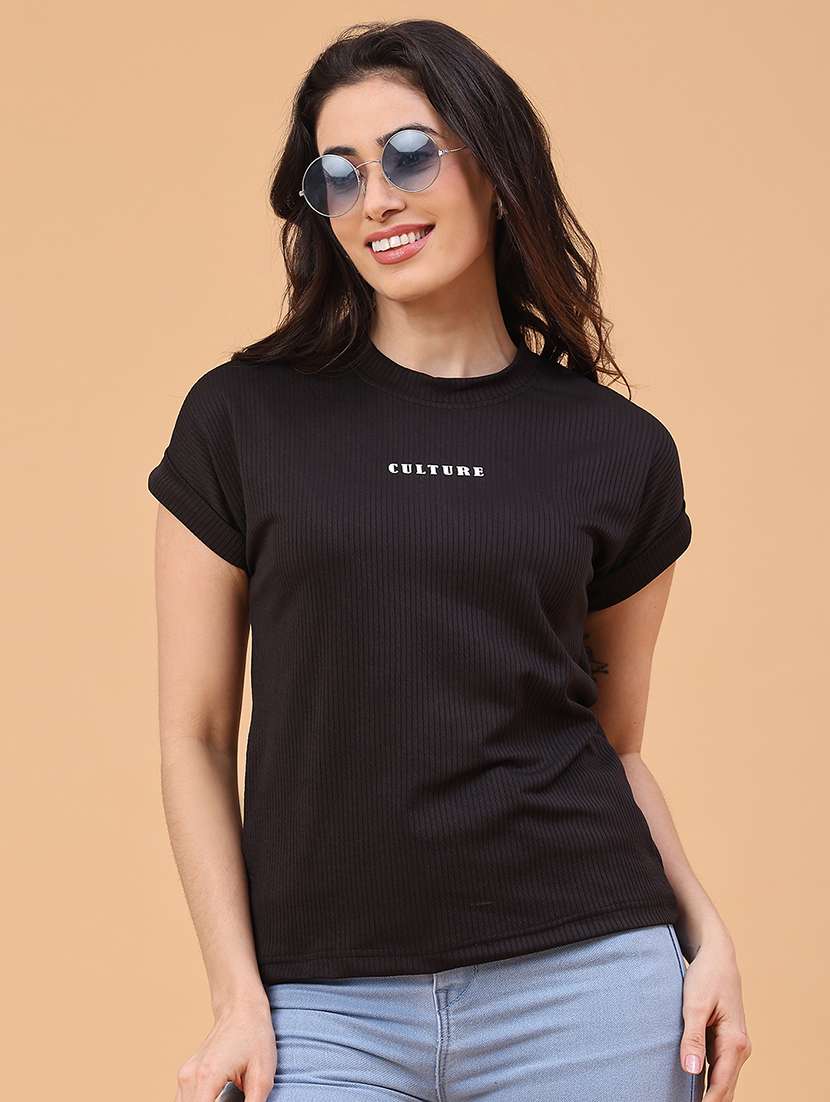 women solid short sleeve t-shirt