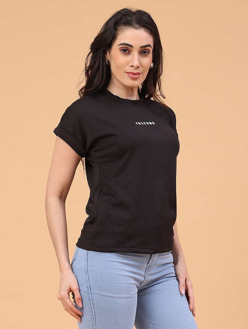 women solid short sleeve t-shirt - 22217455 -  Standard Image - 2
