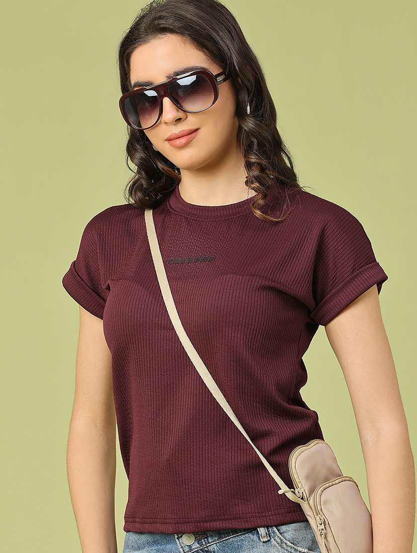 women solid short sleeve t-shirt