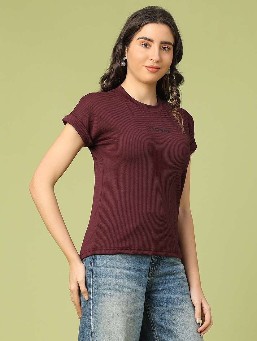 women solid short sleeve t-shirt - 22217456 -  Standard Image - 2