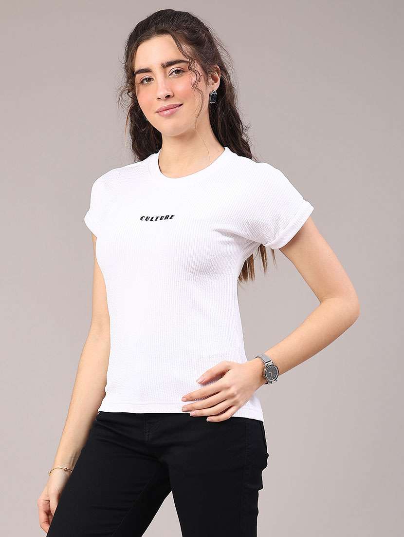 women solid short sleeve t-shirt - 22217457 -  Standard Image - 2