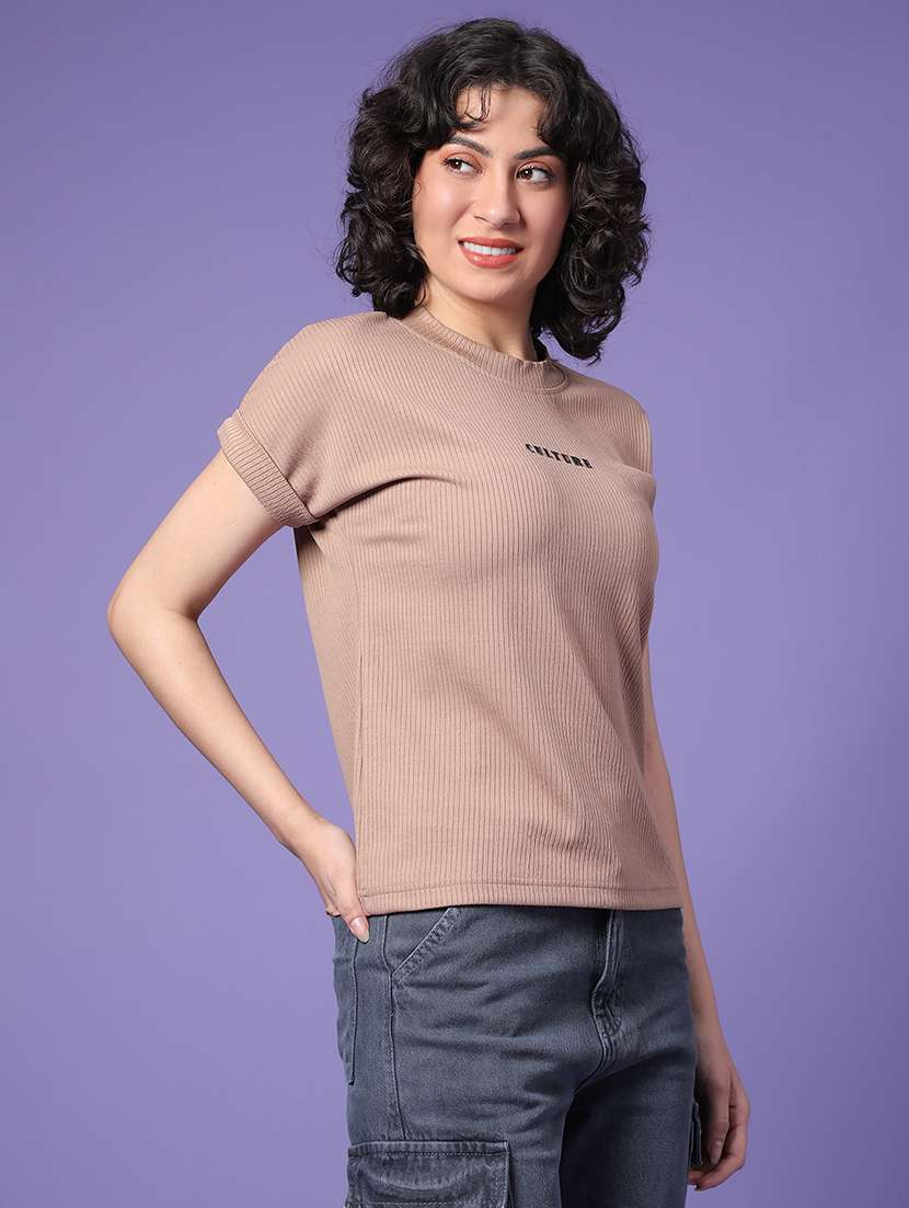 women solid short sleeve t-shirt - 22217458 -  Standard Image - 2