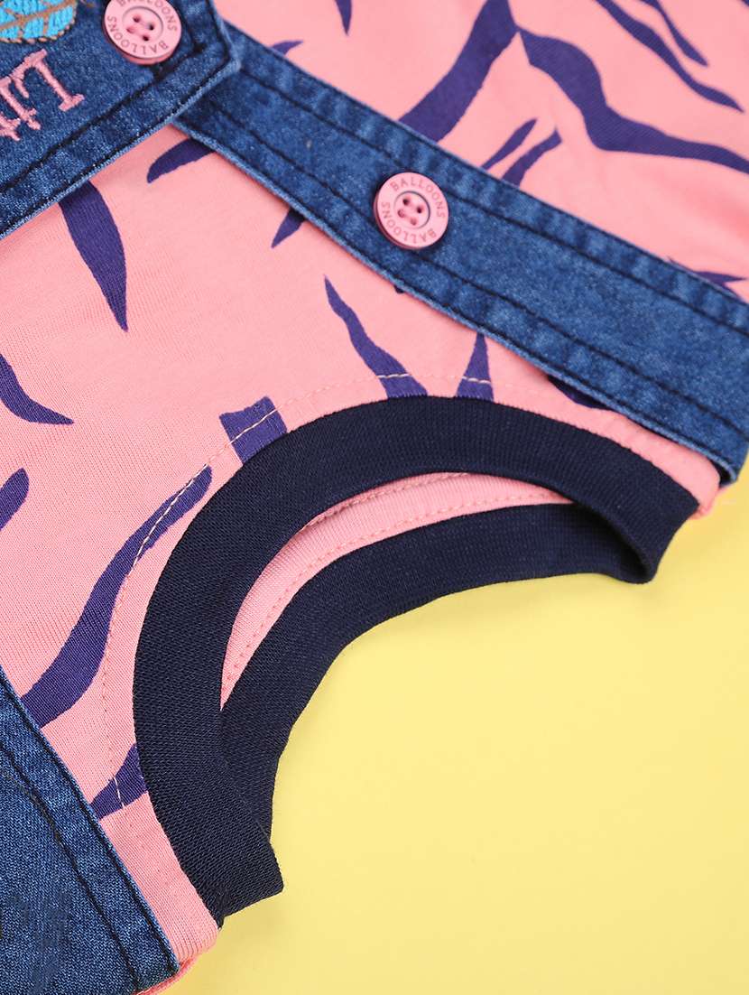 kids printed t-shirt with dungree set - 22217504 -  Standard Image - 2