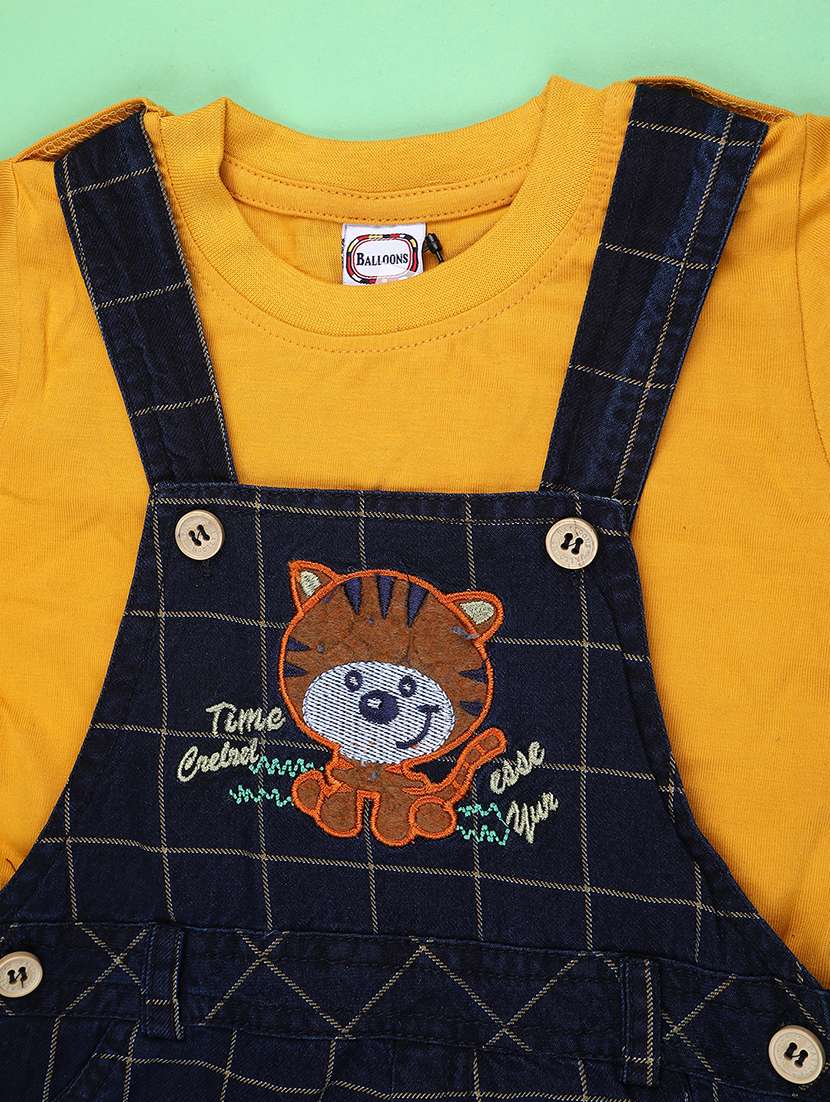 boys self design short sleeve dungaree - 22217506 -  Standard Image - 2