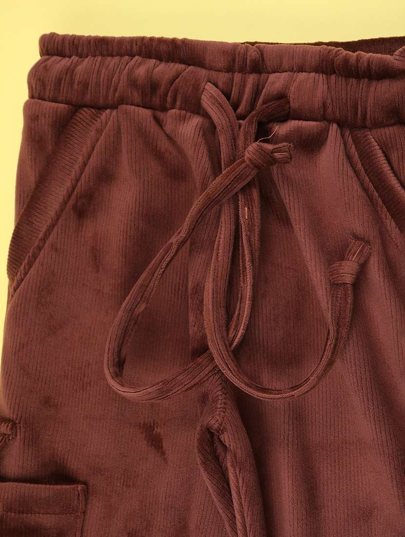 girls solid mid rise winterwear cargo - 22217518 -  Standard Image - 2