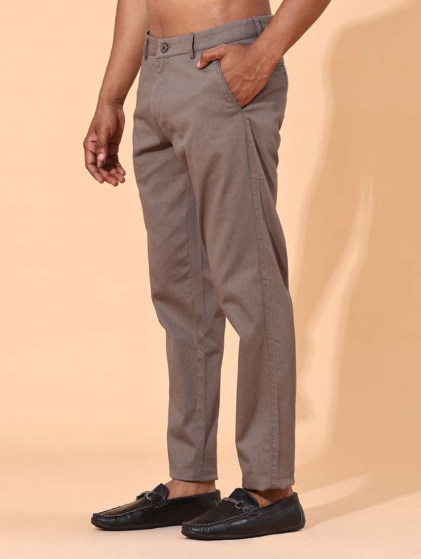 men grey cotton chinos casual trouser - 22217532 -  Standard Image - 2