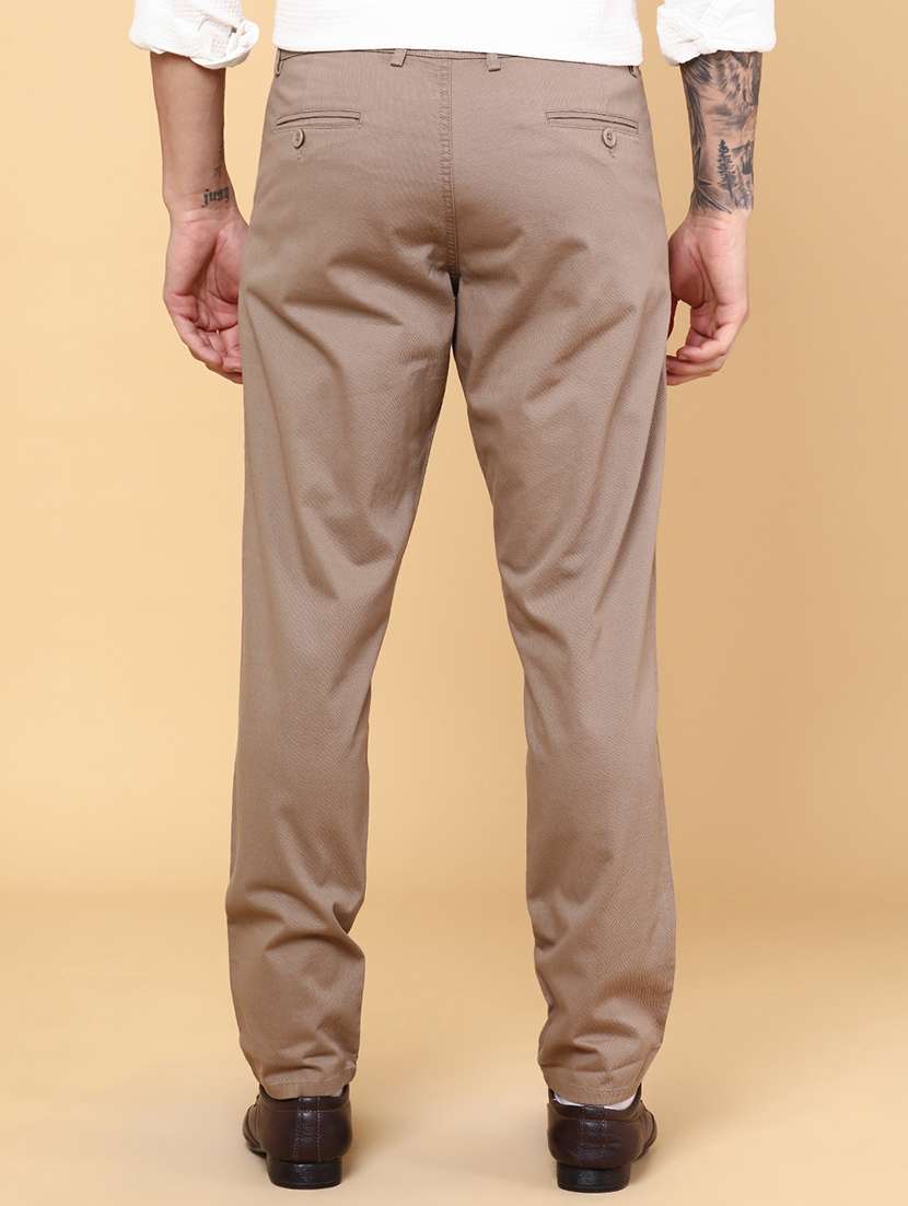 men brown cotton chinos casual trouser - 22217533 -  Standard Image - 2