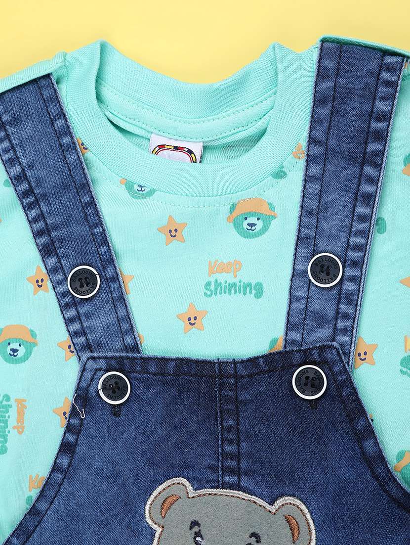 kids printed t-shirt with dungree set - 22217541 -  Standard Image - 2