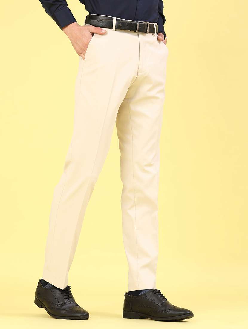 men solid mid rise flat front formal trouser - 22217654 -  Standard Image - 2