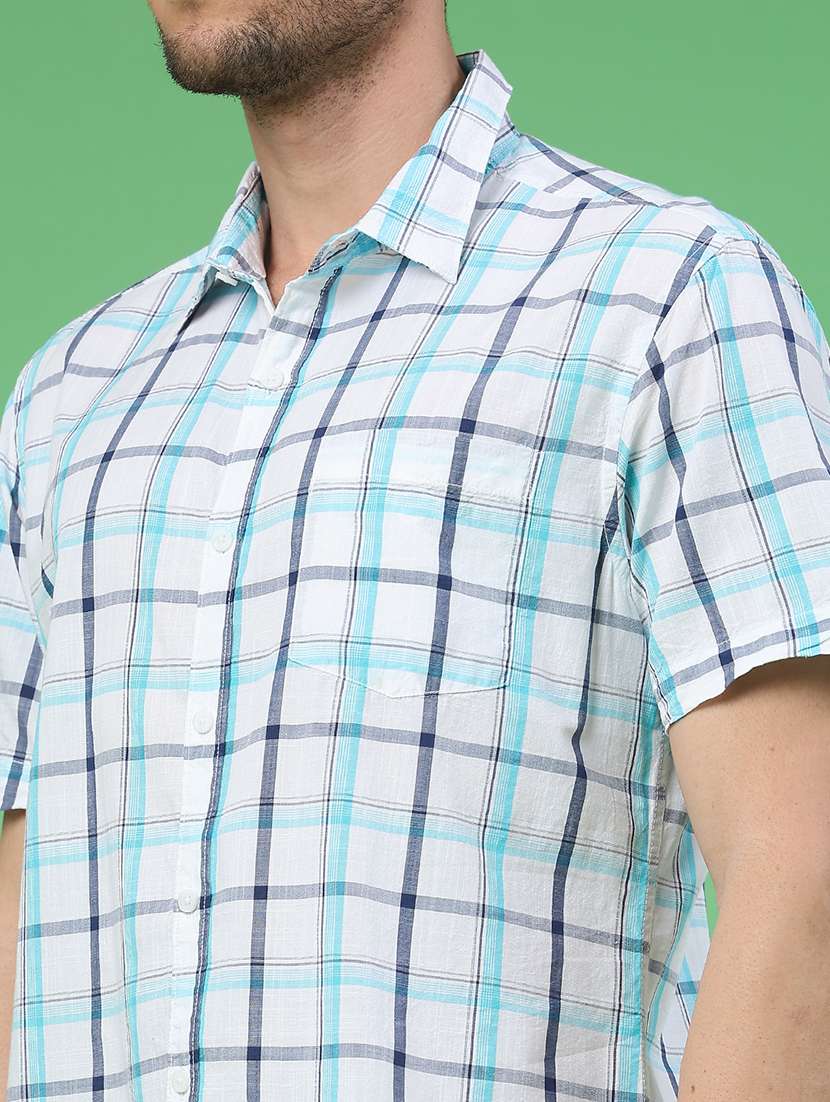 men checkered short sleeve regular fit casual shirt - 22217658 -  Standard Image - 2