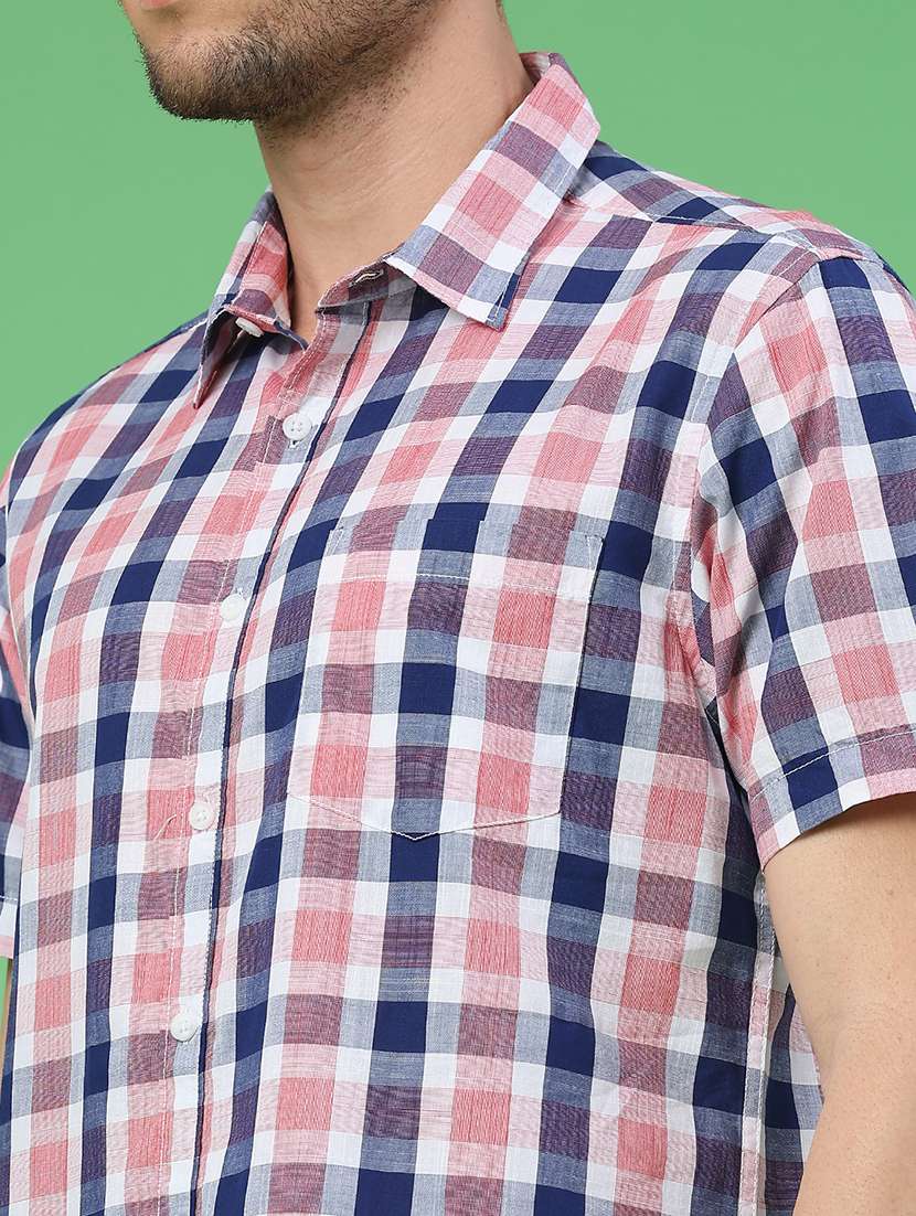 men checkered short sleeve regular fit casual shirt - 22217659 -  Standard Image - 2