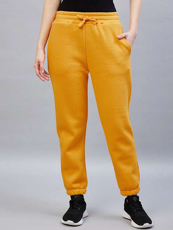 yellow cotton joggers