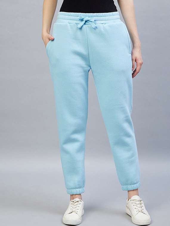 blue cotton joggers