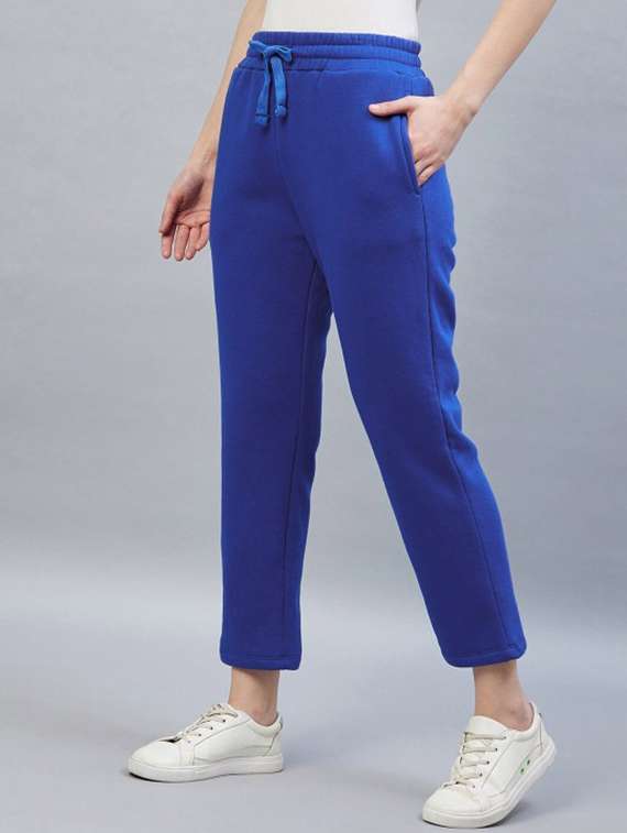 women solid mid rise track pant - 22217674 -  Standard Image - 2