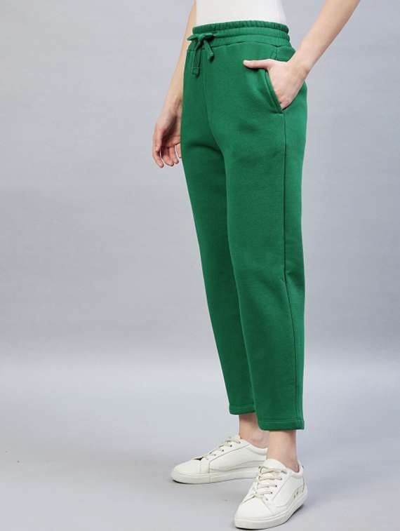 women solid mid rise track pant - 22217676 -  Standard Image - 2