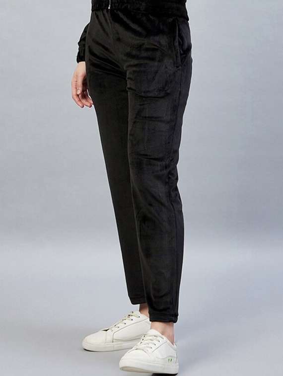 women solid mid rise track pant - 22217729 -  Standard Image - 2