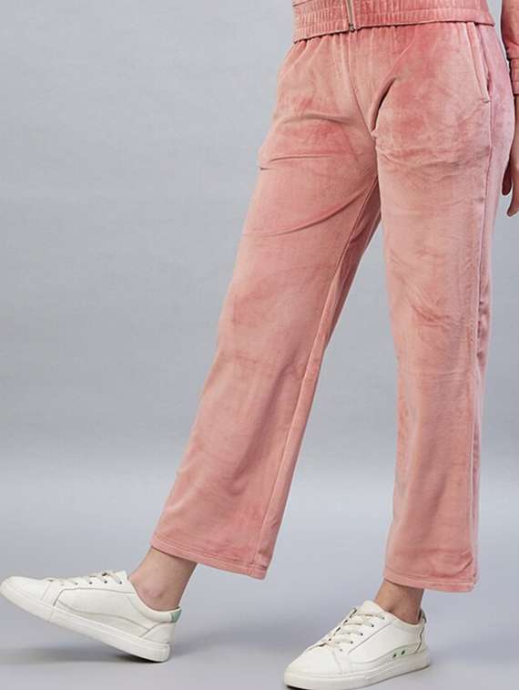 women solid mid rise track pant - 22217731 -  Standard Image - 2