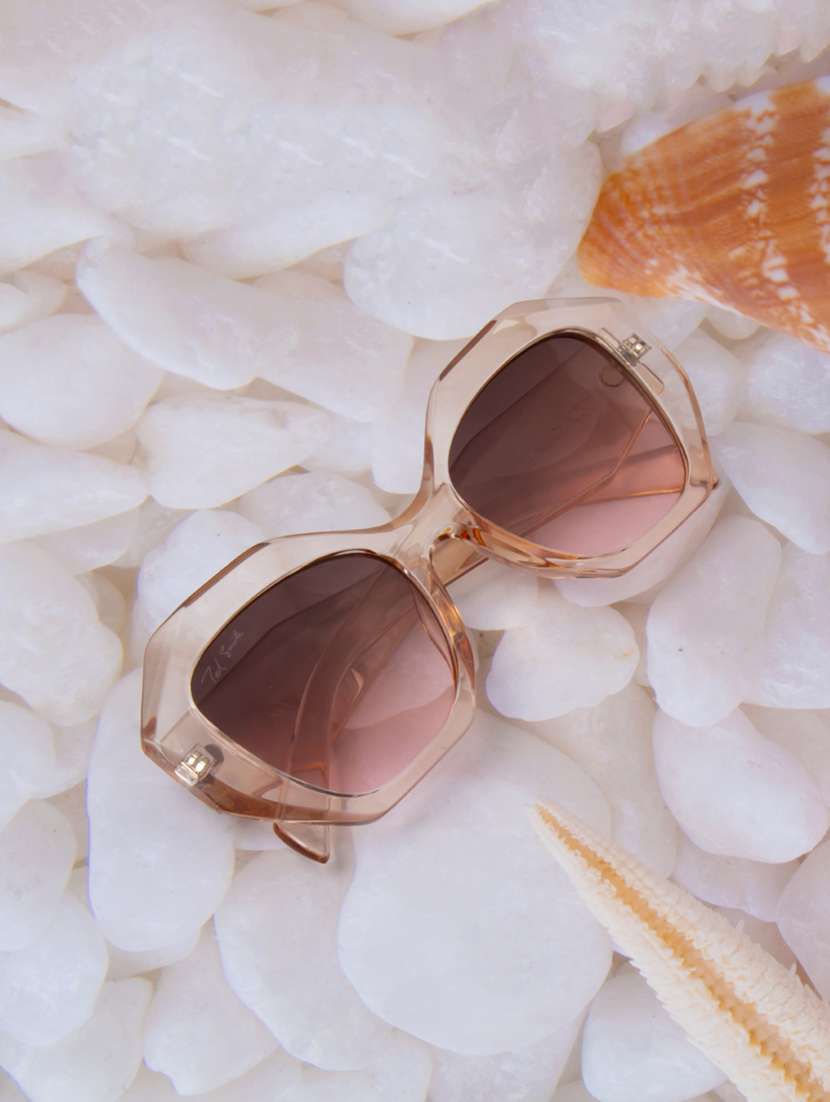 ted smith  women cateye sunglasses i 100% uv protection i brown graded colour lens