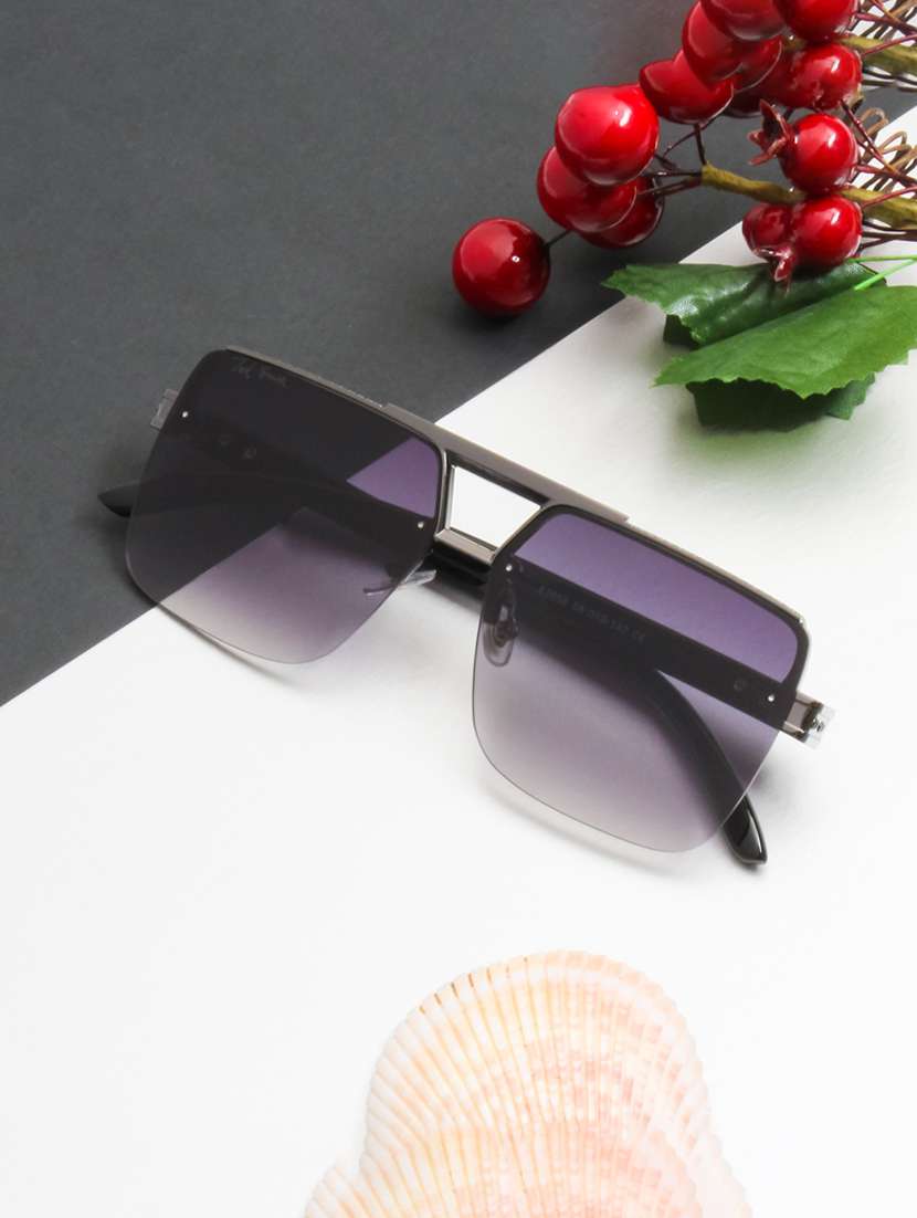 ted smith unisex aviator sunglasses i 100% uv protection  i  grey graded colour lens