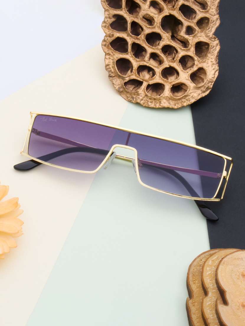 ted smith unisex shield sunglasses i 100% uv protection  i  grey graded colour lens