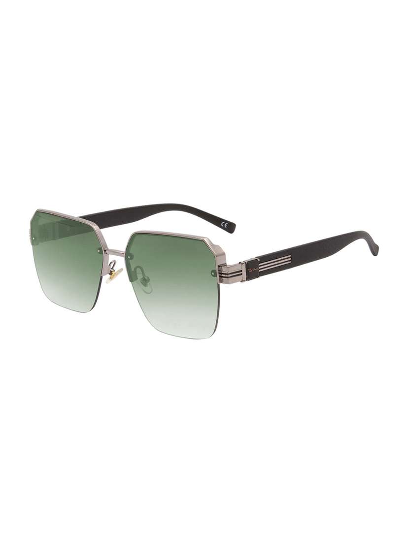 ted smith unisex square sunglasses i 100% uv protection  i  green graded colour lens - 22217828 -  Standard Image - 2