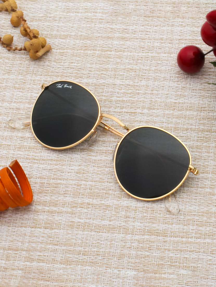 ted smith unisex round sunglasses i 100% uv protection  i  grey colour lens