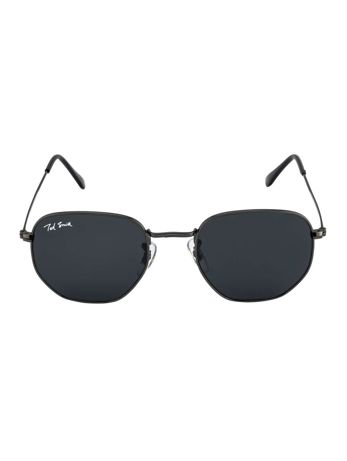 ted smith unisex hexagnal sunglasses i 100% uv protection  i  grey colour lens