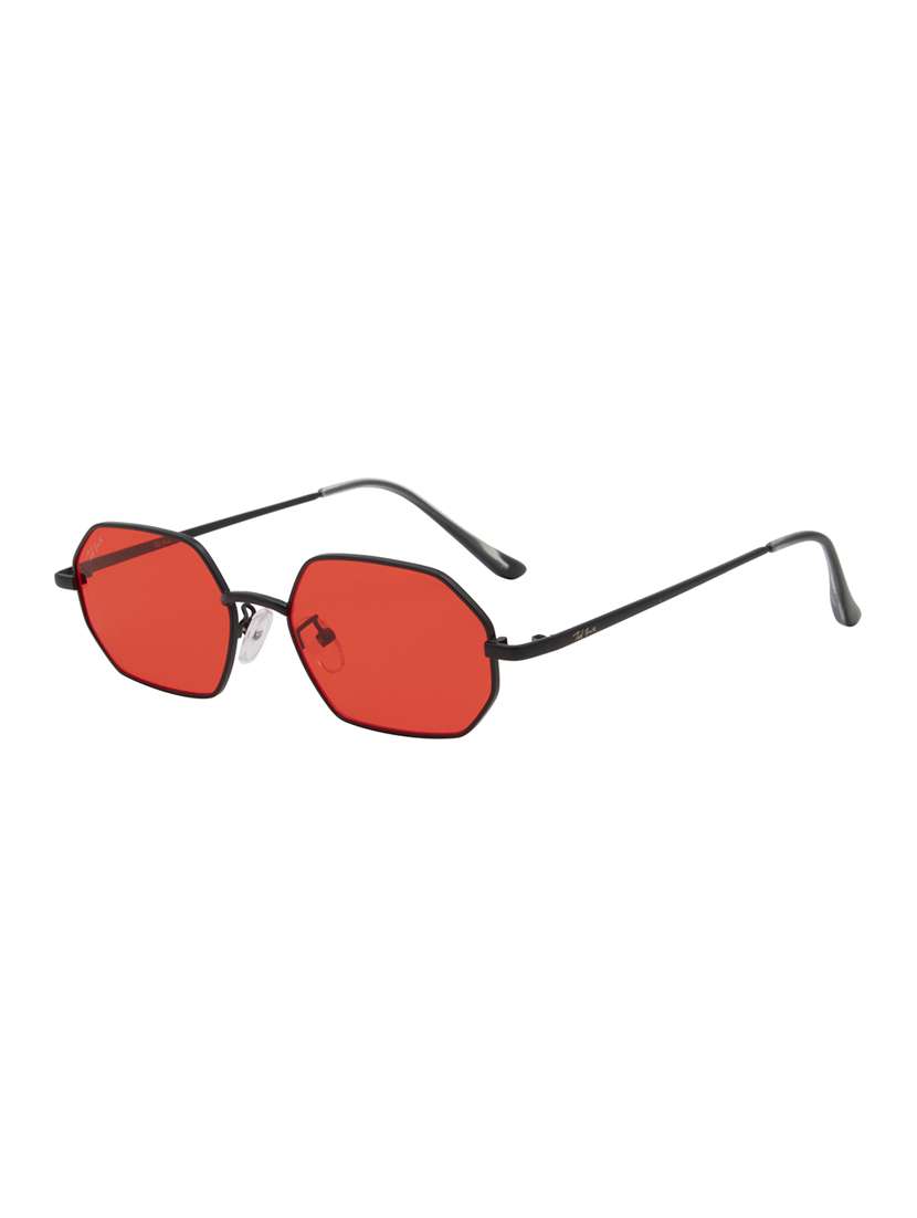 ted smith unisex hexogan sunglasses i 100% uv protection  i  red colour lens - 22217855 -  Standard Image - 2