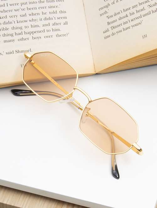 ted smith unisex hexogan sunglasses i 100% uv protection  i  pink colour lens - 22217856 -  Standard Image - 0