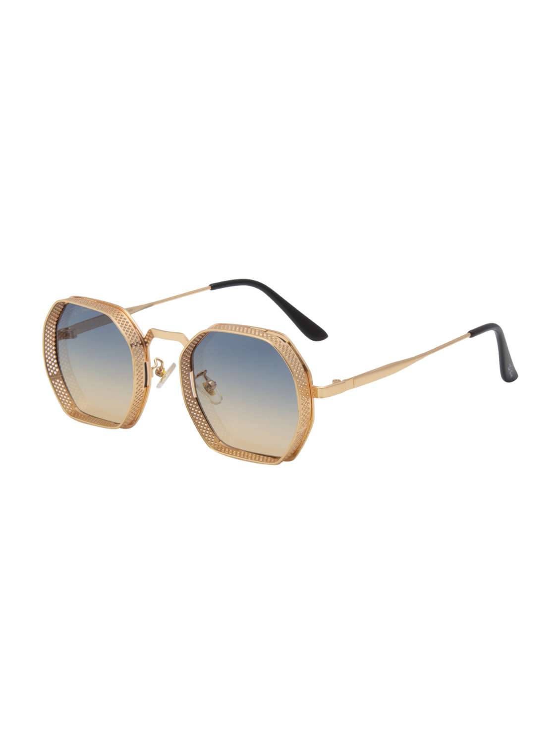 ted smith unisex hexagon sunglasses i 100% uv protection  i  blue yellow colour lens - 22217865 -  Standard Image - 2