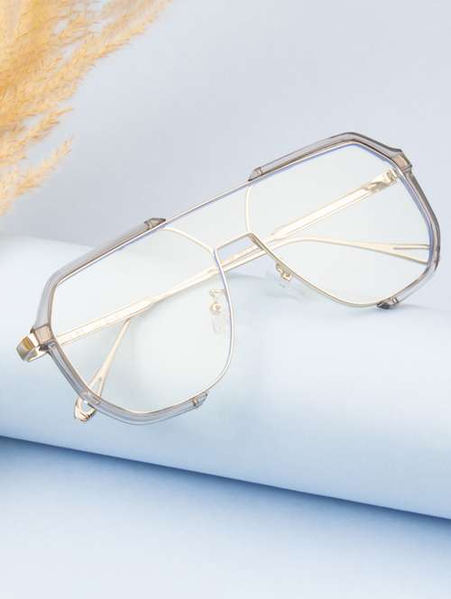 ted smith unisex aviator sunglasses i 100% uv protection  i  clear colour lens - 22217873 -  Standard Image - 0