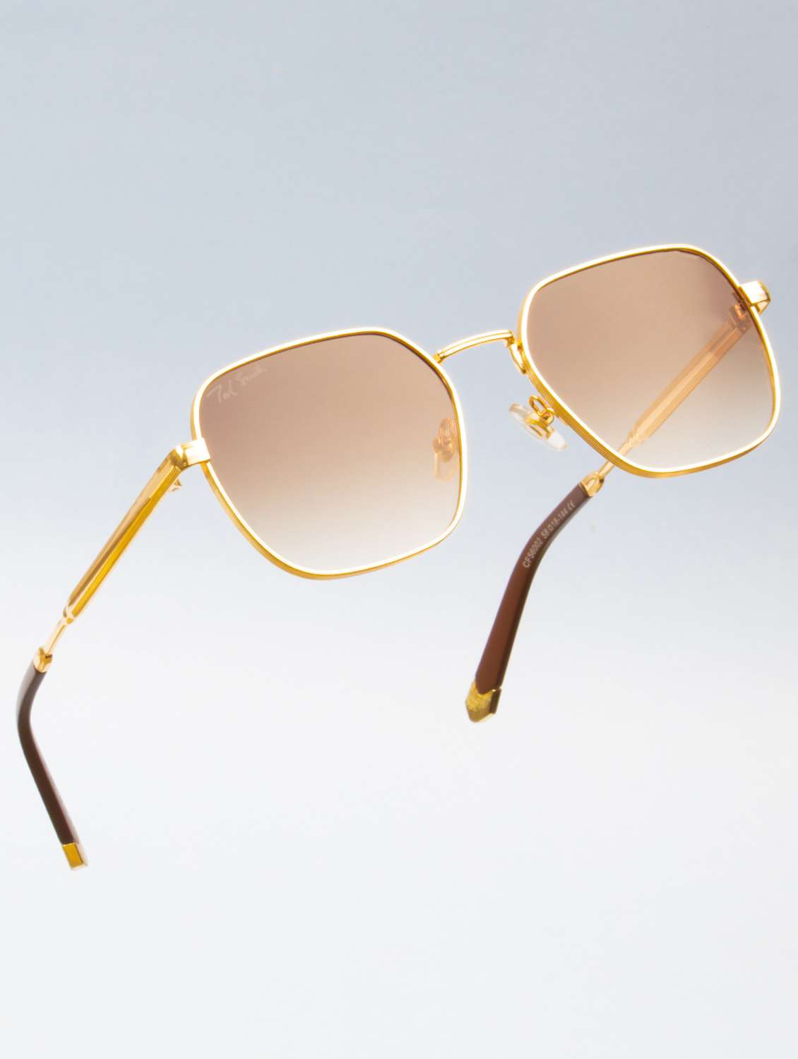 ted smith unisex square sunglasses i 100% uv protection  i  brown graded colour lens