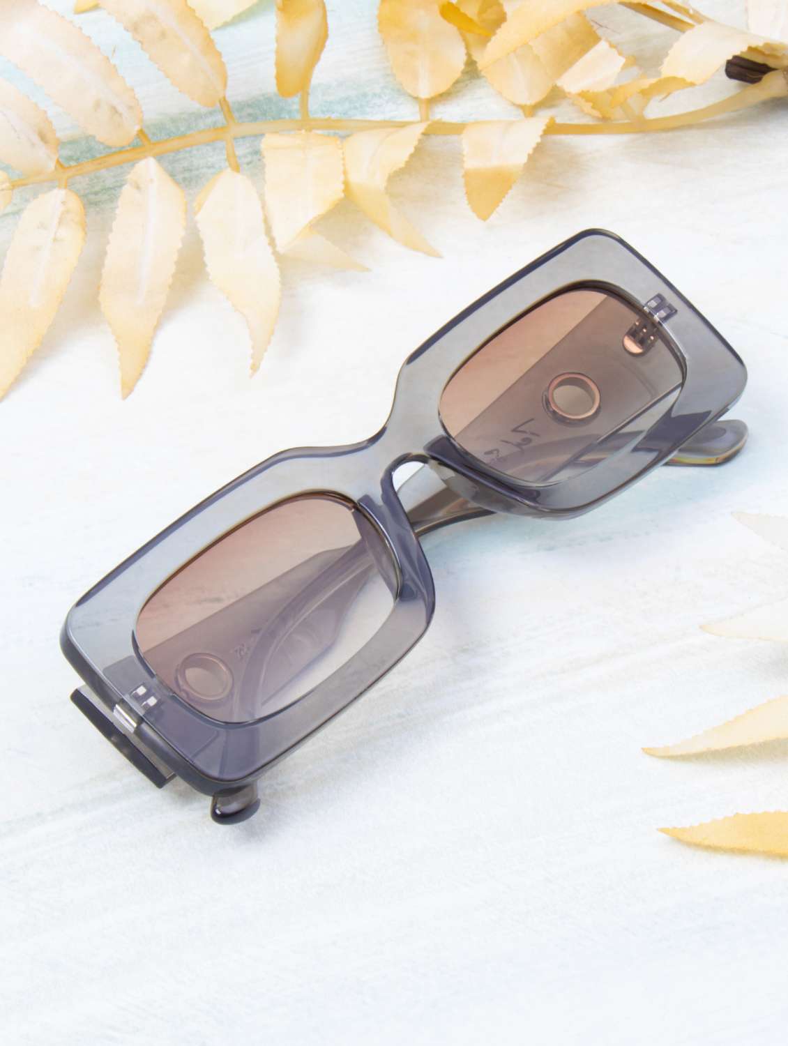 ted smith unisex rectangle sunglasses polarized  i  brown graded colour lens