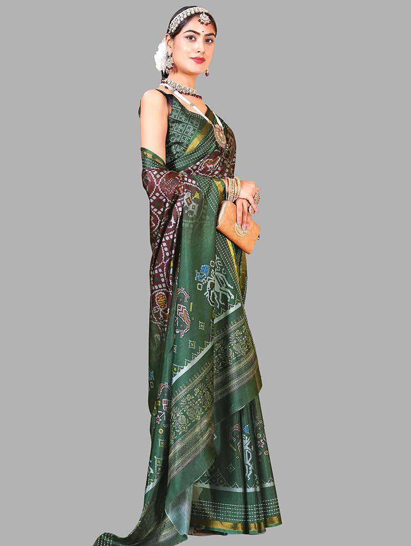 women printed patola saree with blouse - 22217971 -  Standard Image - 2