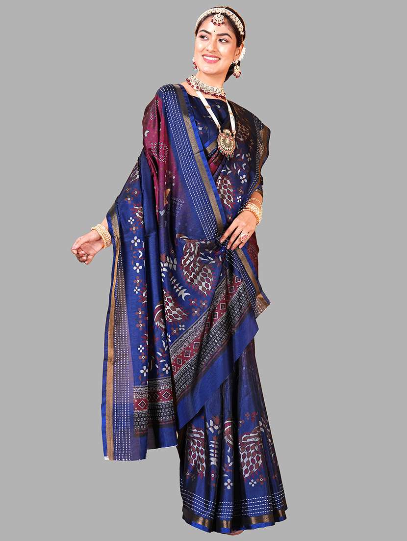 women printed patola saree with blouse - 22217972 -  Standard Image - 2