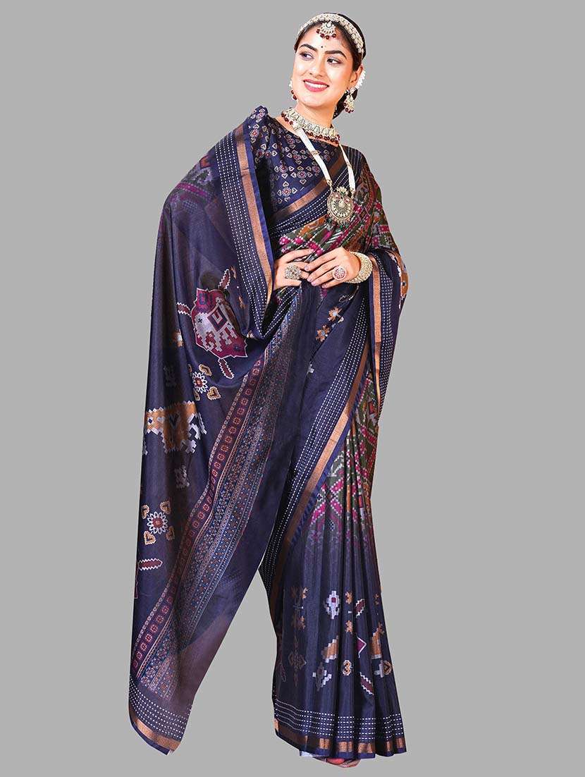 women printed patola saree with blouse - 22217973 -  Standard Image - 2