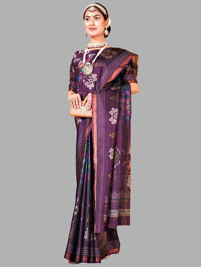 women printed patola saree with blouse