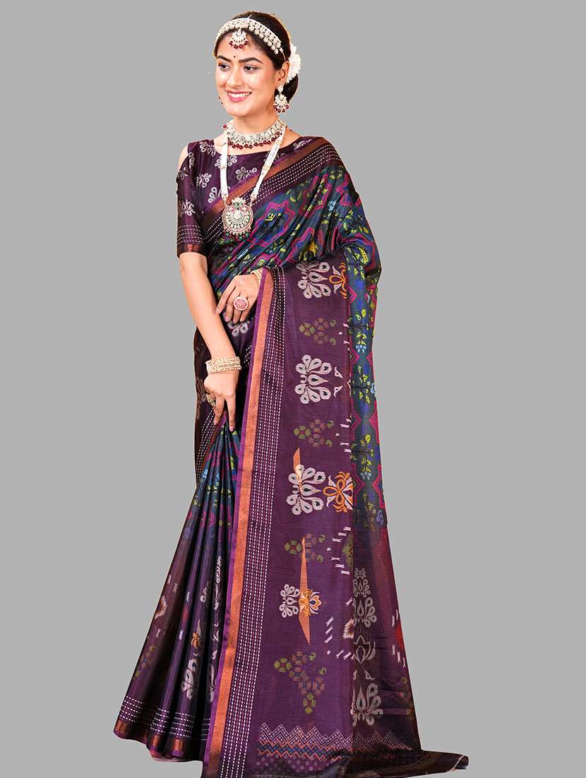 women printed patola saree with blouse - 22217974 -  Standard Image - 2