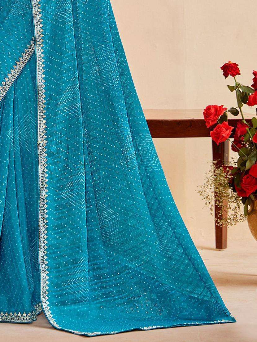 women bandhani printed saree with blouse - 22217985 -  Standard Image - 2