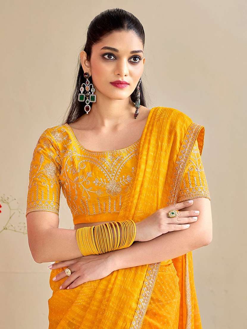 women bandhani printed saree with blouse - 22217987 -  Standard Image - 2